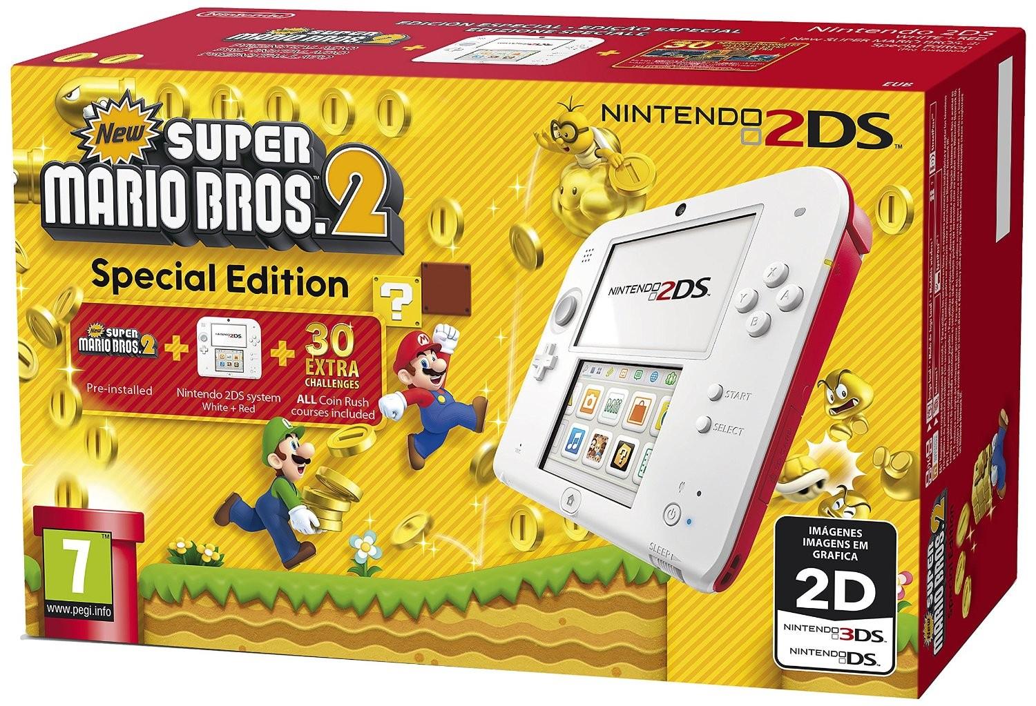 NINTENDO Console Nintendo 2DS bianco rosso + New Super Mario Bros. bundle
